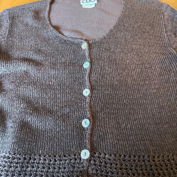 CLIO vintage Women's Brown button down Sweater size medium vintage - Picture 4 of 6